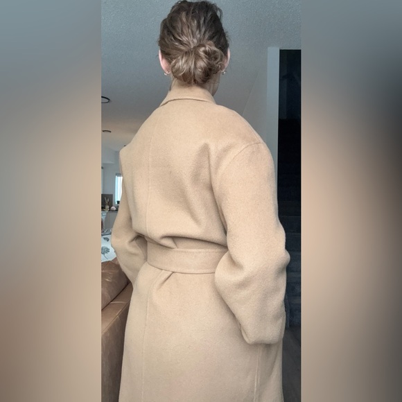 Olive UK Classic Tan Camel Wool Trench Coat with Belt - Picture 3 of 13